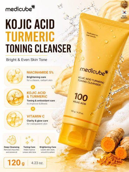 Medicube Brightening Face Wash for, Radiant & Smooth-Looking Skin Acid & Turmeric Toning Cleanser