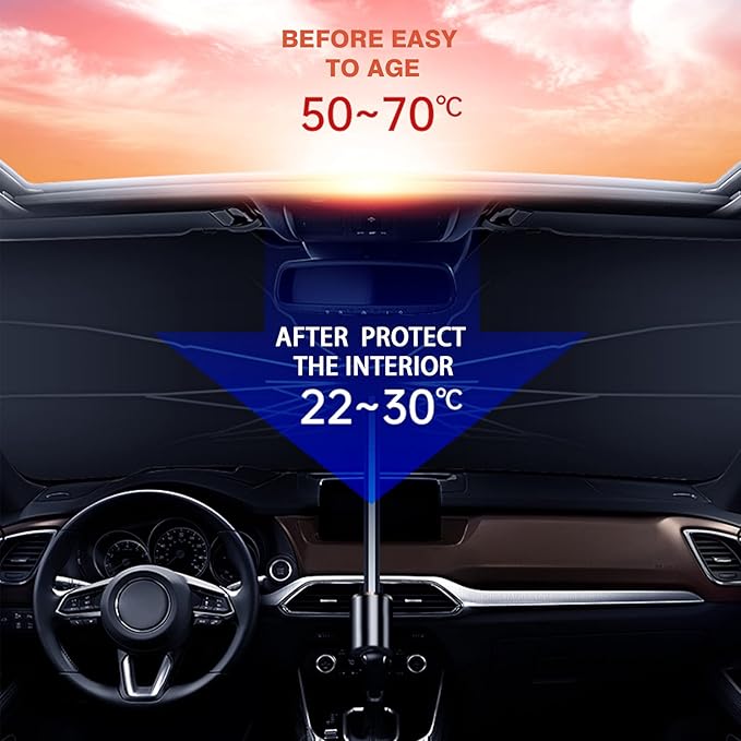 ☀️ Keeps Your Car Cool & Protects Interior from UV Damage | واقي شمس للزجاج الأمامي للسيارة